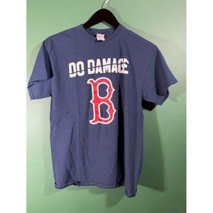 Boston Red Sox - Do Damage - Men's Blue Logo Short Sleeve T-Shirt - Size M